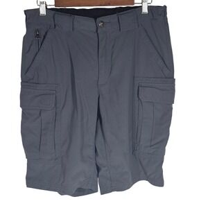 Duluth Trading Cargo Shorts Men's Medium Grey Nylon Stretch